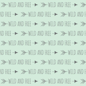 Wild and Free Arrows - grey on mint