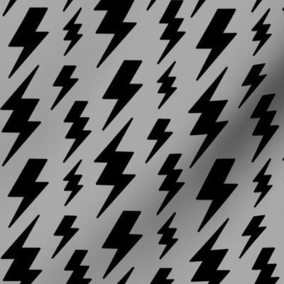 lightning bolts black on grey » halloween