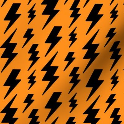 lightning bolts black on orange » halloween