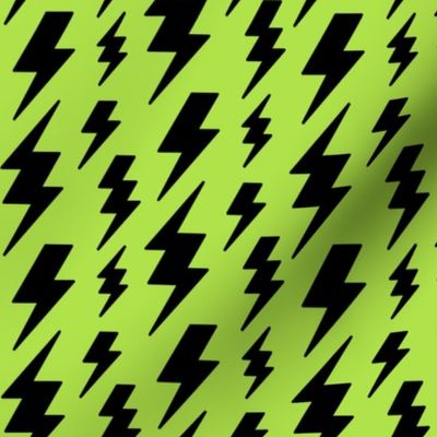 lightning bolts black on lime green » halloween