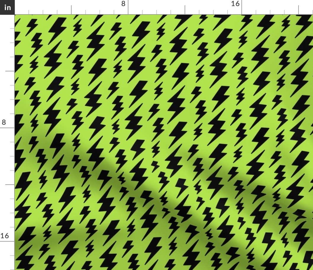 lightning bolts black on lime green » halloween