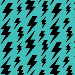 lightning bolts black on teal » halloween