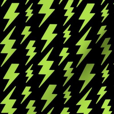 lightning bolts lime green on black » halloween