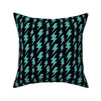 lightning bolts teal blue on black » halloween