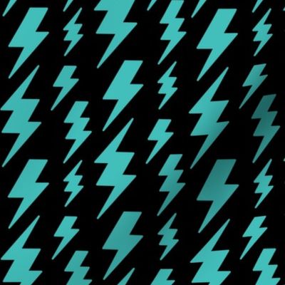 lightning bolts teal blue on black » halloween