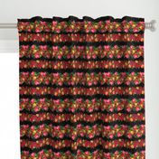 Vertical Rose Floral Garlands in Black