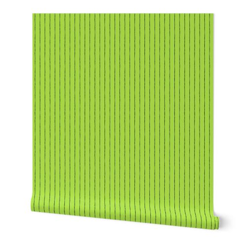 pinstripes black on lime green » | Spoonflower