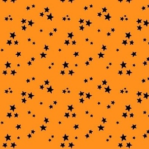 starry stars SM black on bright orange