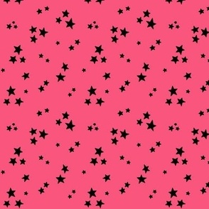 starry stars SM black on hot pink