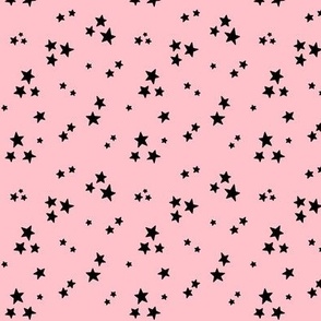 starry stars SM black on light pink 