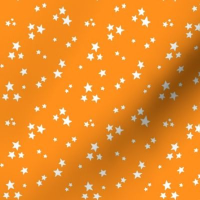 starry stars SM white on bright orange