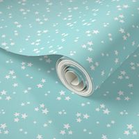 starry stars SM white on light teal