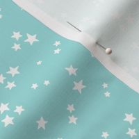 starry stars SM white on light teal