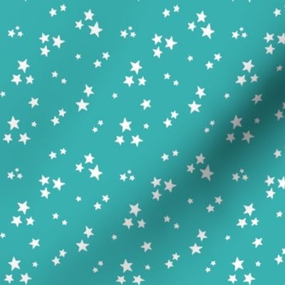 starry stars SM white on teal