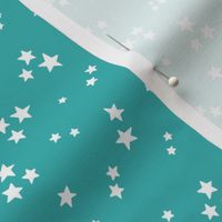 starry stars SM white on teal