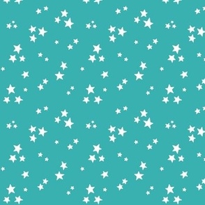 starry stars SM white on teal