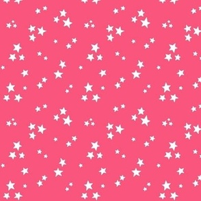 starry stars SM white on hot pink
