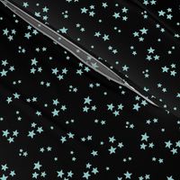 starry stars SM light teal on black