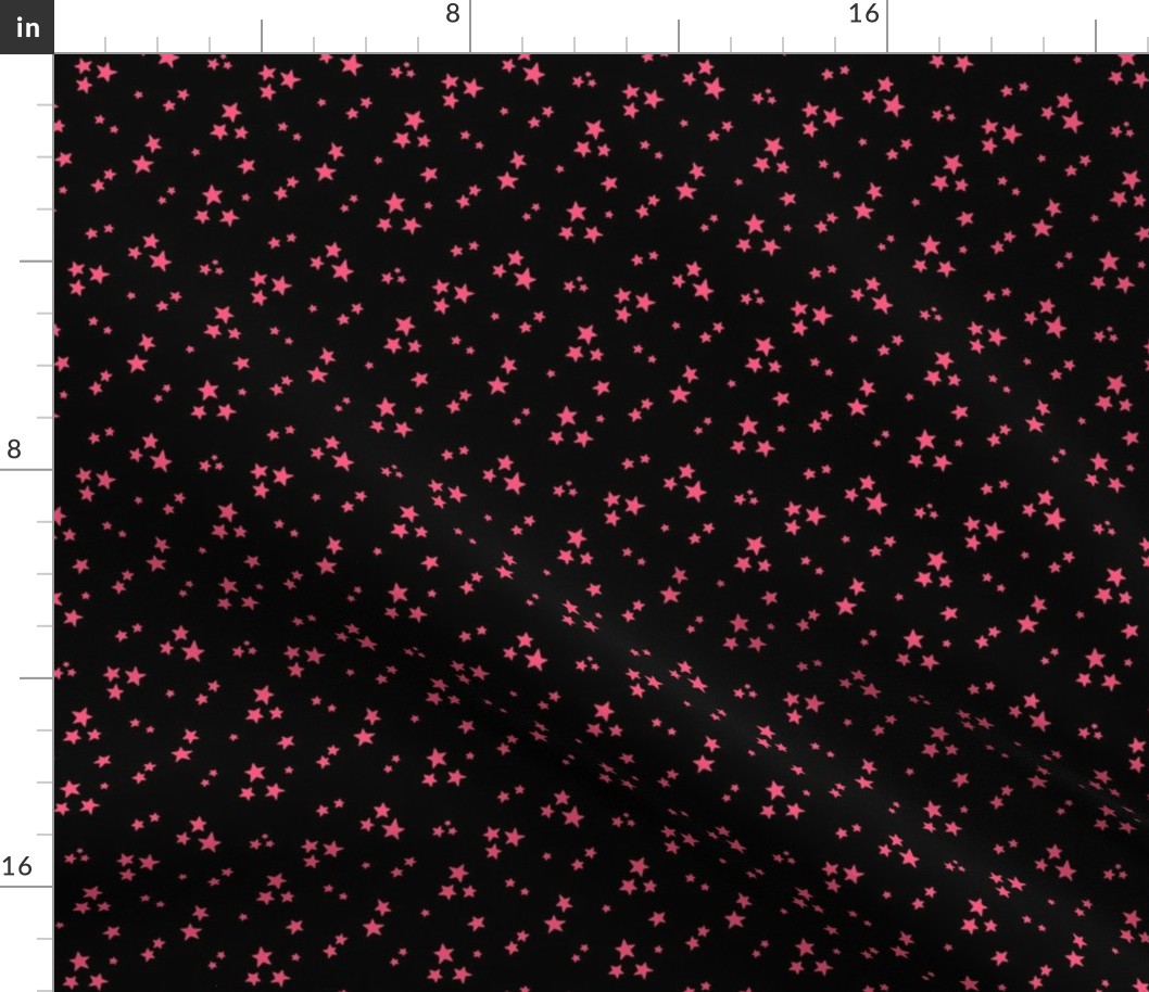 starry stars SM hot pink on black