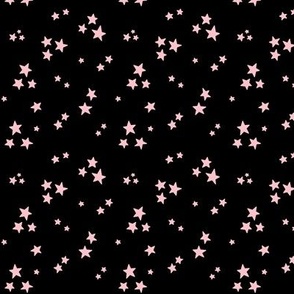 starry stars SM light pink on black