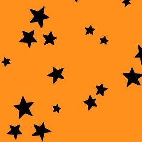 starry stars LG black on bright orange