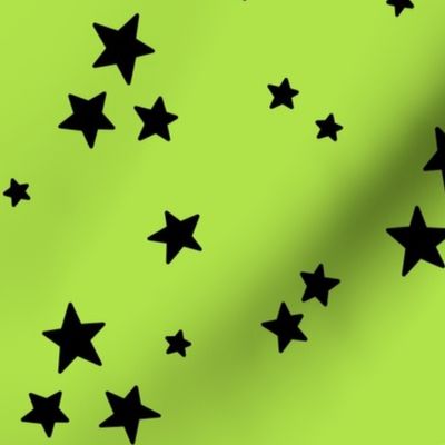 starry stars LG black on bright lime green