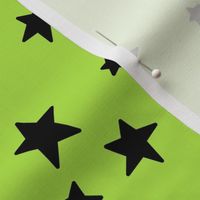 starry stars LG black on bright lime green