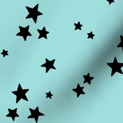 starry stars LG black on light teal