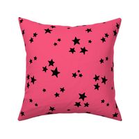 starry stars LG black on hot pink