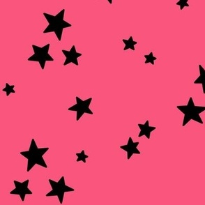 starry stars LG black on hot pink