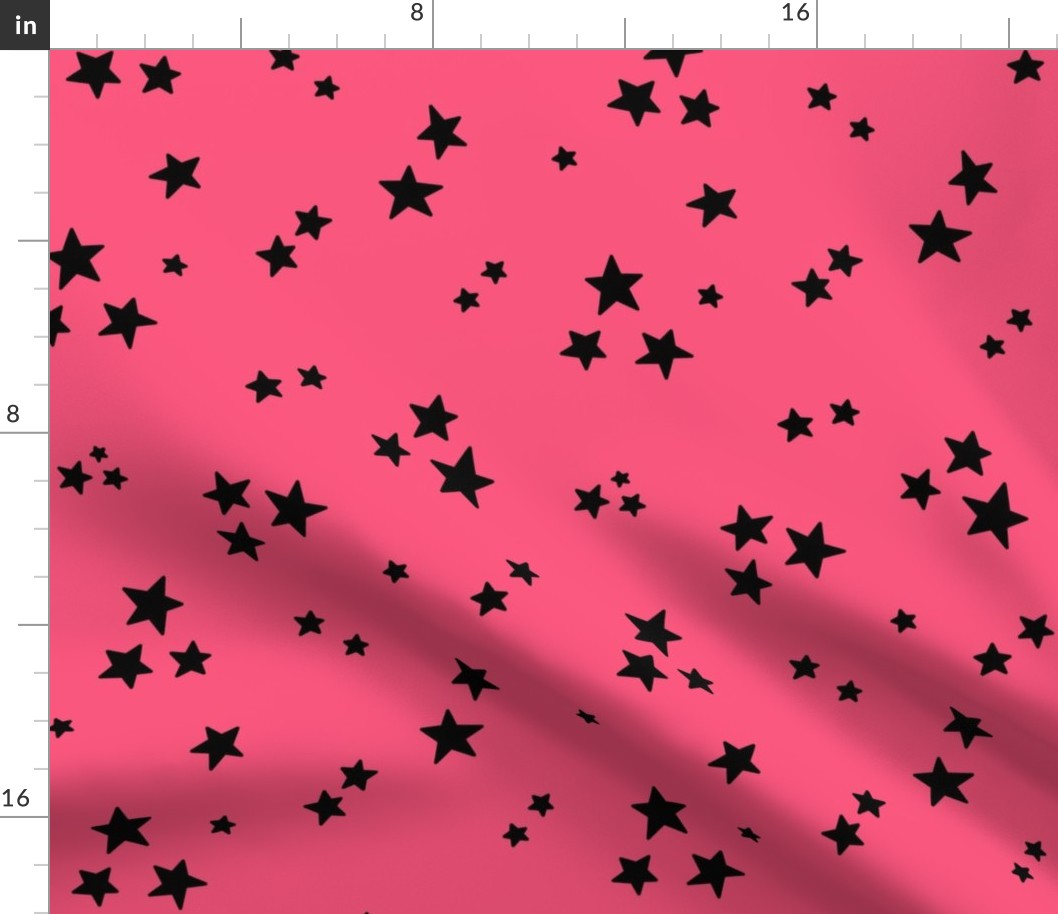 starry stars LG black on hot pink