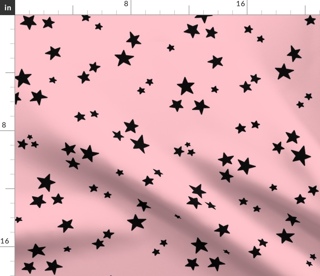 starry stars LG black on light pink