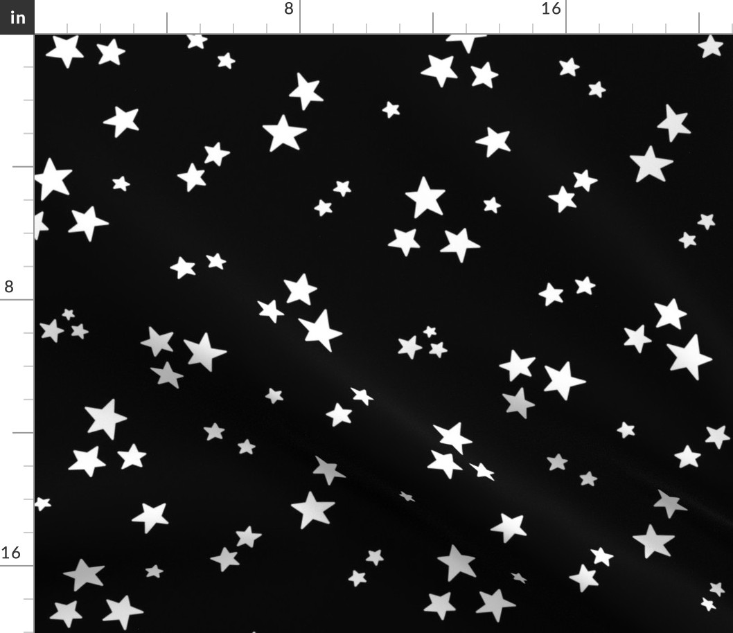 starry stars LG white on black