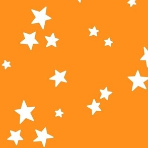 starry stars LG white on bright orange