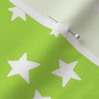 starry stars LG white on bright lime green