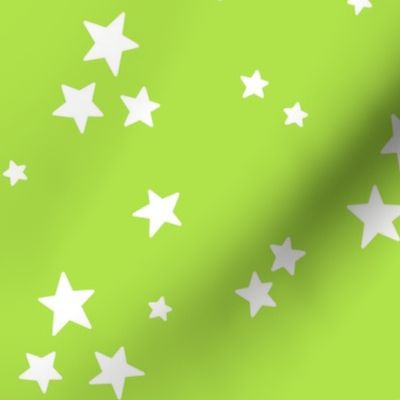 starry stars LG white on bright lime green