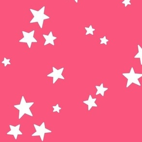 starry stars LG white on hot pink