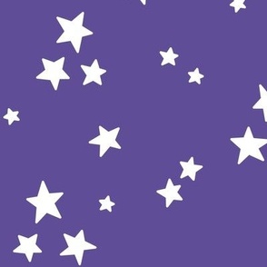 starry stars LG white on purple