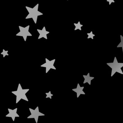 starry stars LG grey on black