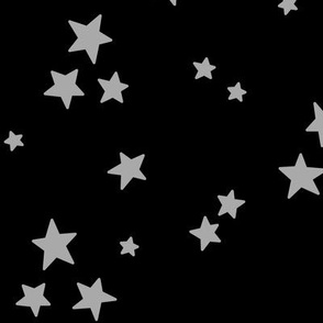 starry stars LG grey on black