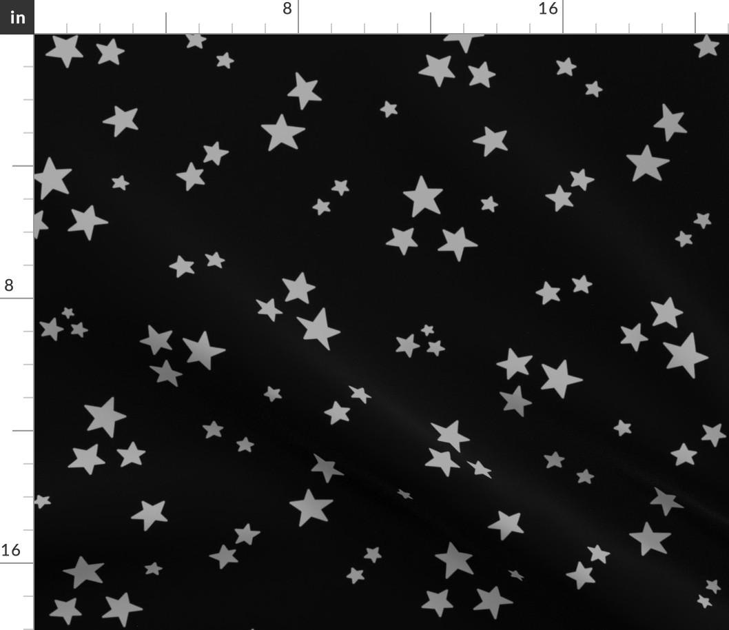 starry stars LG grey on black