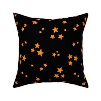 starry stars LG bright orange on black