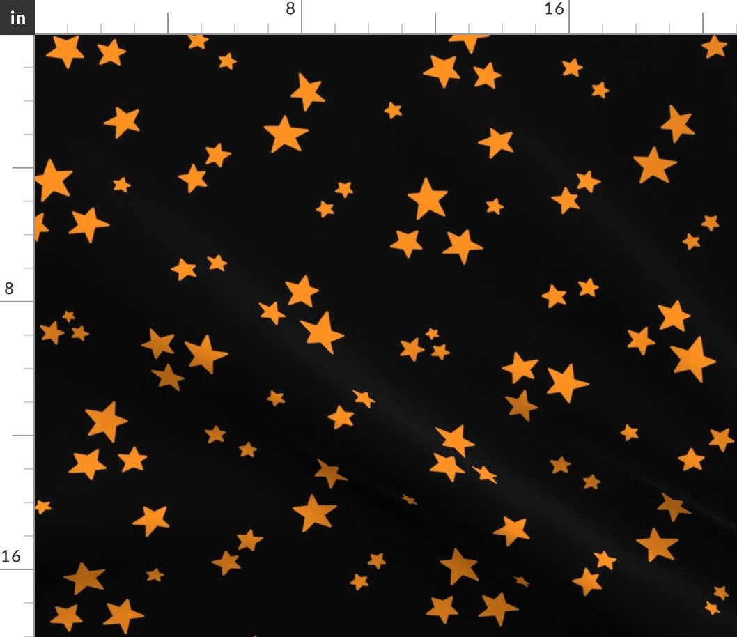 starry stars LG bright orange on black