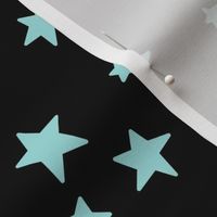 starry stars LG light teal on black