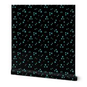 starry stars LG teal on black