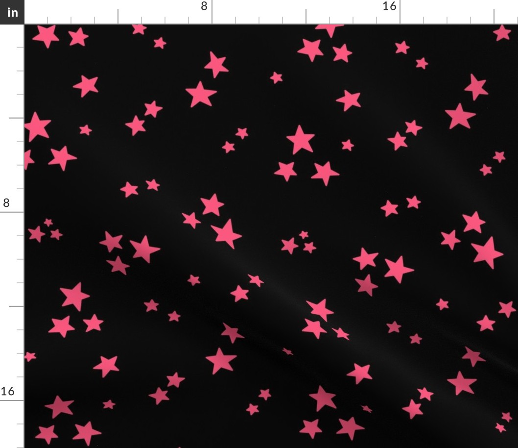 starry stars LG hot pink on black