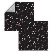 starry stars LG light pink on black