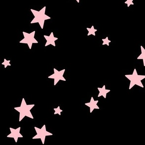 starry stars LG light pink on black