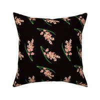 Peach Floral Toss in Black