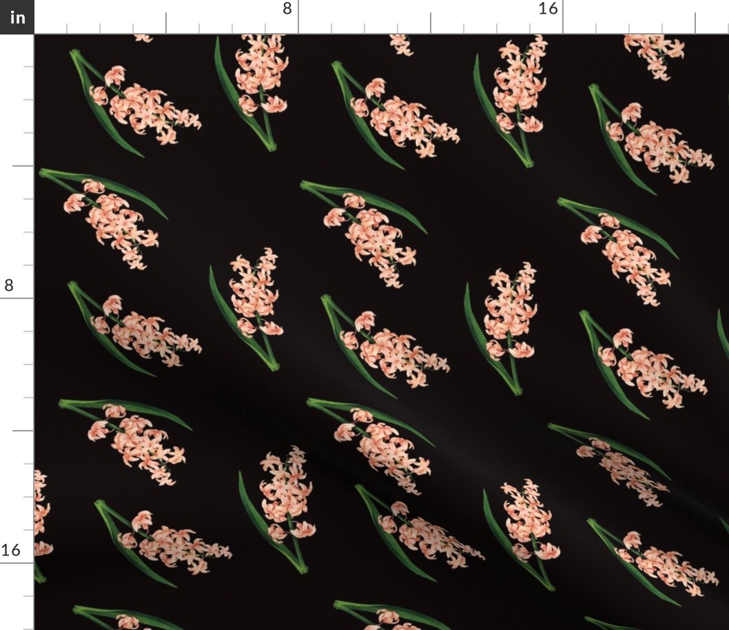 Peach Floral Toss in Black